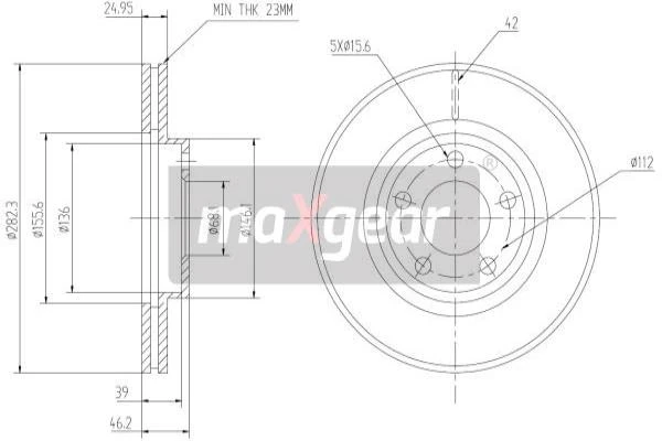 19-0757 MAXGEAR Тормозной диск (фото 3)