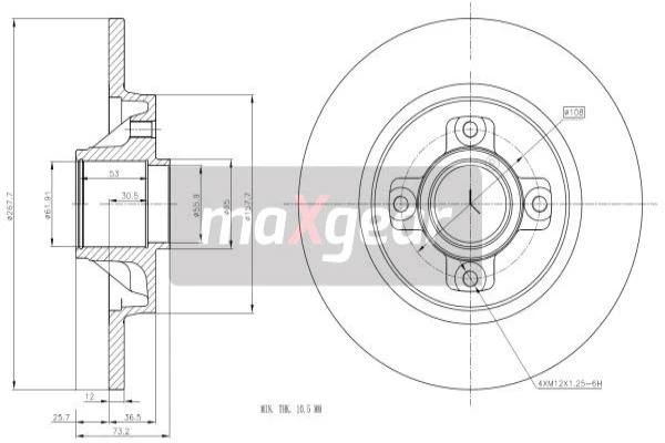 19-1902 MAXGEAR Тормозной диск (фото 2)