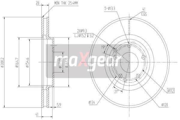 19-0724 MAXGEAR Тормозной диск (фото 3)