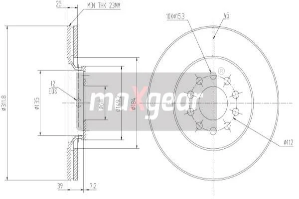 19-0760 MAXGEAR Тормозной диск (фото 4)