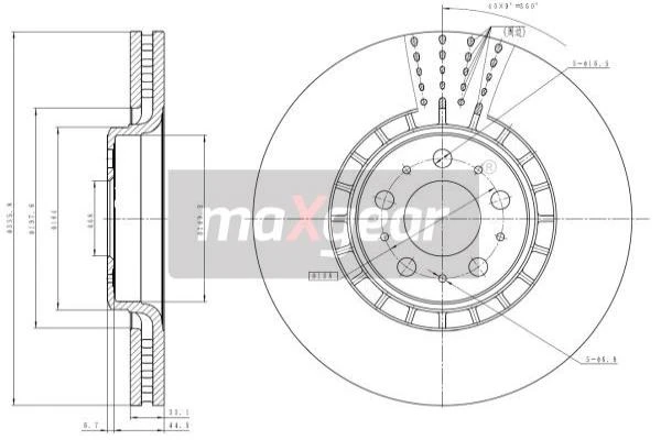 19-1835 MAXGEAR Тормозной диск (фото 2)