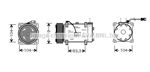 PEK225 AVA Компрессор кондиционера (фото 1)