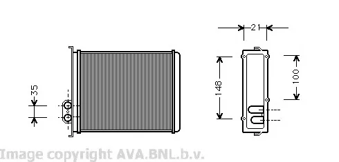 VO6085 AVA Радиатор отопителя салона (фото 1)