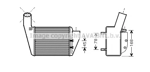 VWA4222 AVA Интеркулер (радиатор интеркулера) (фото 1)
