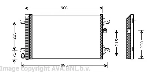 VWA5183 AVA Радиатор кондиционера (фото 1)