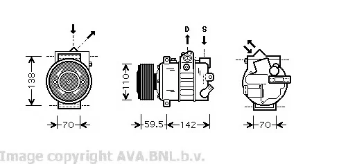 VWK220 AVA Компрессор кондиционера (фото 1)