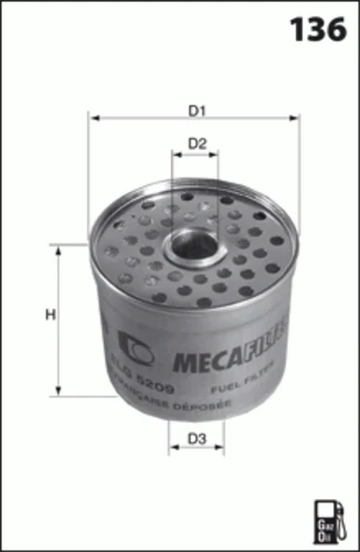 ELG5205 MECAFILTER Топливный фильтр (фото 3)