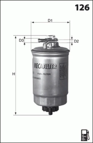 ELG5276 MECAFILTER Топливный фильтр (фото 3)