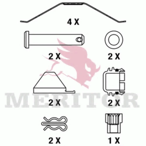 MDP3095K MERITOR Комплект тормозных колодок, дисковый тормоз (фото 2)