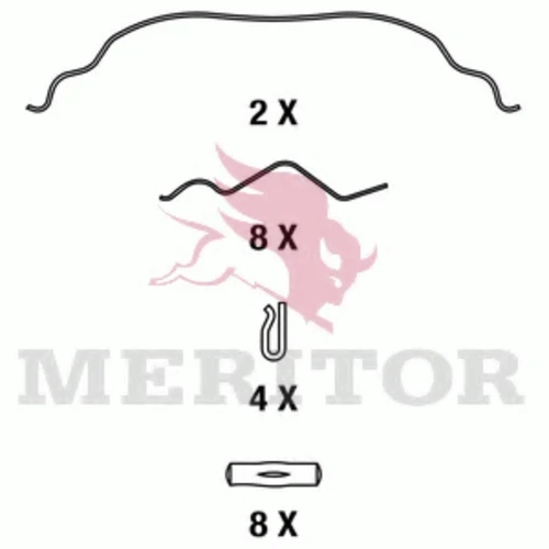 MDP3090K MERITOR Комплект тормозных колодок, дисковый тормоз (фото 2)