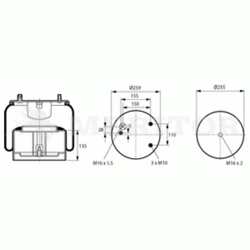 MLF8056 MERITOR Тело подвески, пневматическая подвеска (фото 2)