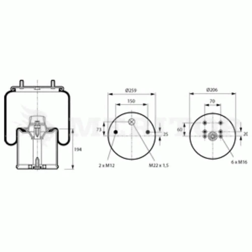 MLF8046 MERITOR Тело подвески, пневматическая подвеска (фото 2)