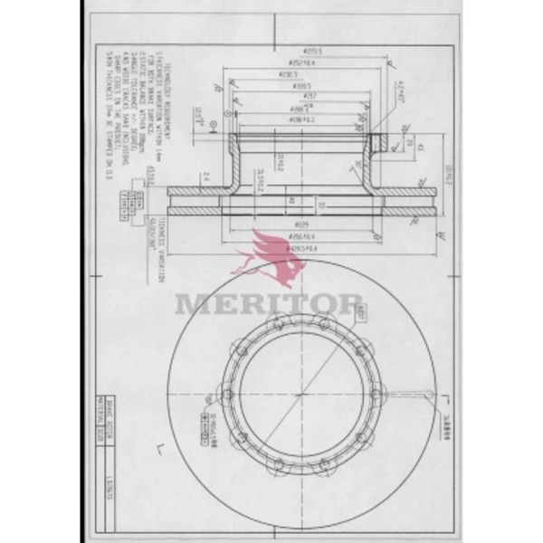 MBR5047 MERITOR Тормозной диск (фото 2)