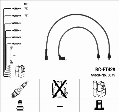 0675 NGK Комплект проводов зажигания (фото 2)