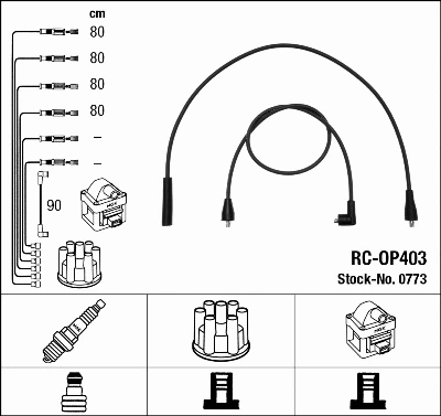 0773 NGK Комплект проводов зажигания (фото 1)