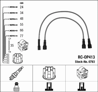 0783 NGK Комплект проводов зажигания (фото 1)