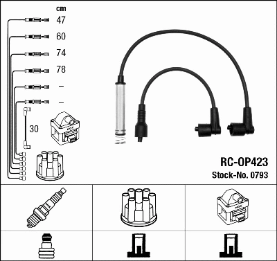 0793 NGK Комплект проводов зажигания (фото 1)