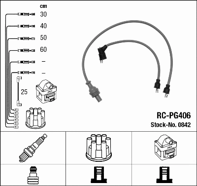 0842 NGK Комплект проводов зажигания (фото 1)