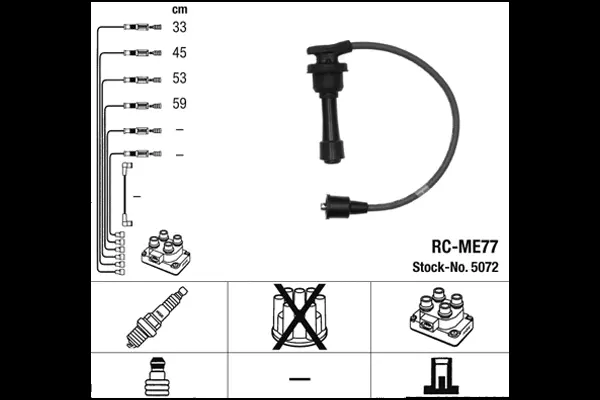 5072 NGK Комплект проводов зажигания (фото 1)