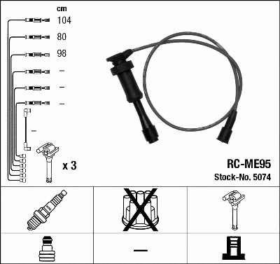 5074 NGK Комплект проводов зажигания (фото 1)