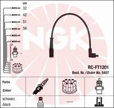5407 NGK Комплект проводов зажигания (фото 1)