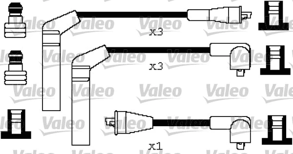 346255 VALEO Комплект проводов зажигания (фото 1)