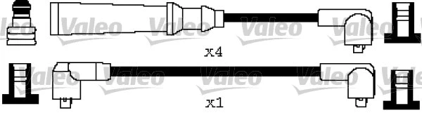 346593 VALEO Комплект проводов зажигания (фото 1)
