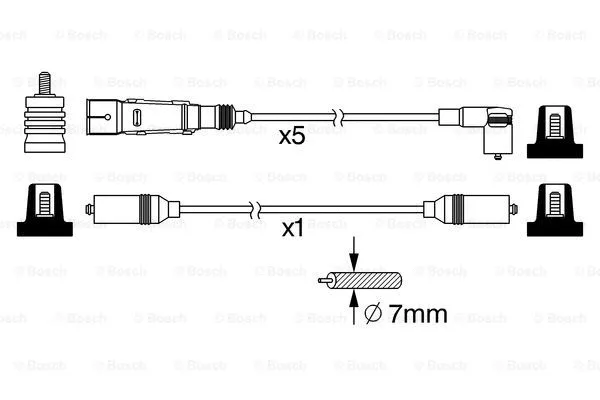 0 986 356 385 BOSCH Комплект проводов зажигания (фото 1)