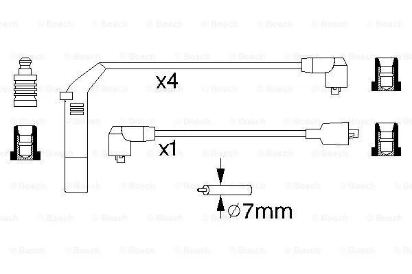 0 986 356 838 BOSCH Комплект проводов зажигания (фото 1)