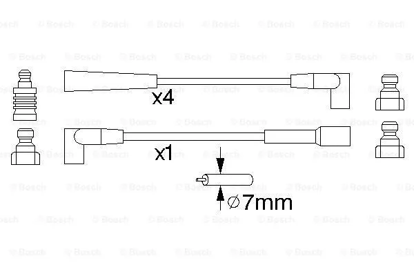 0 986 356 886 BOSCH Комплект проводов зажигания (фото 2)