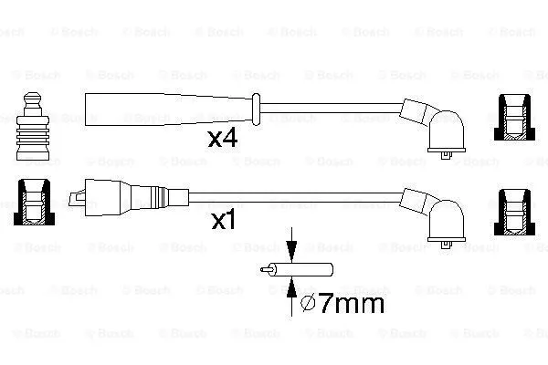 0 986 356 897 BOSCH Комплект проводов зажигания (фото 1)