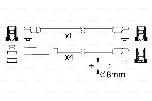 0 986 357 116 BOSCH Комплект проводов зажигания (фото 1)