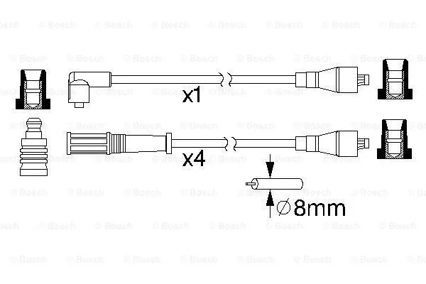 0 986 357 146 BOSCH Комплект проводов зажигания (фото 4)