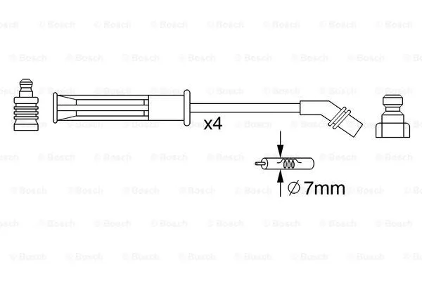 0 986 357 252 BOSCH Комплект проводов зажигания (фото 5)