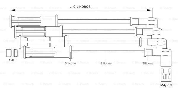 F 000 99C 135 BOSCH Комплект проводов зажигания (фото 4)