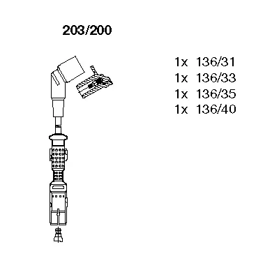 203/200 BREMI Комплект проводов зажигания (фото 1)