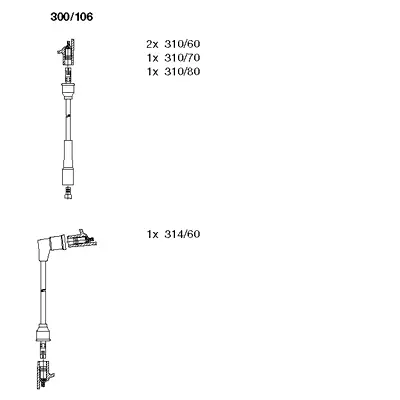 300/106 BREMI Комплект проводов зажигания (фото 1)