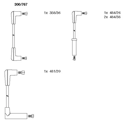 300/767 BREMI Комплект проводов зажигания (фото 1)