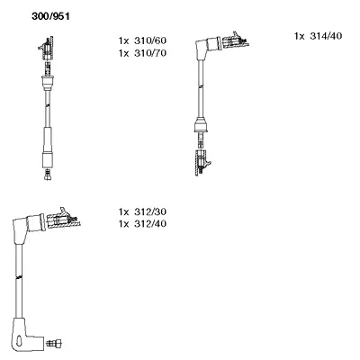 300/951 BREMI Комплект проводов зажигания (фото 1)