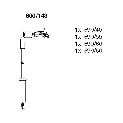 600/143 BREMI Комплект проводов зажигания (фото 1)