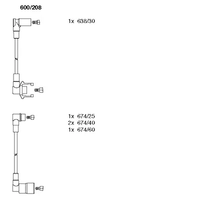 600/208 BREMI Комплект проводов зажигания (фото 1)