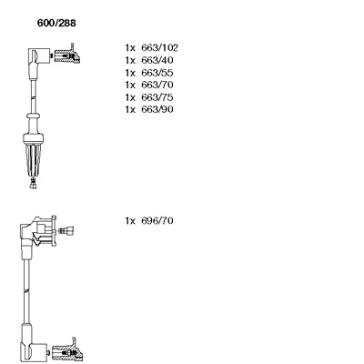 600/288 BREMI Комплект проводов зажигания (фото 1)