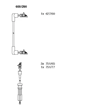600/290 BREMI Комплект проводов зажигания (фото 1)