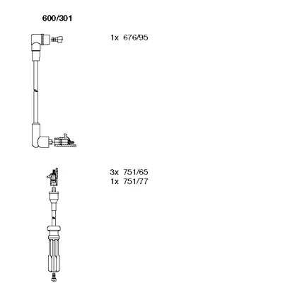 600/301 BREMI Комплект проводов зажигания (фото 1)