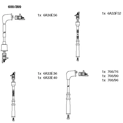 600/399 BREMI Комплект проводов зажигания (фото 1)