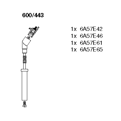 600/443 BREMI Комплект проводов зажигания (фото 1)