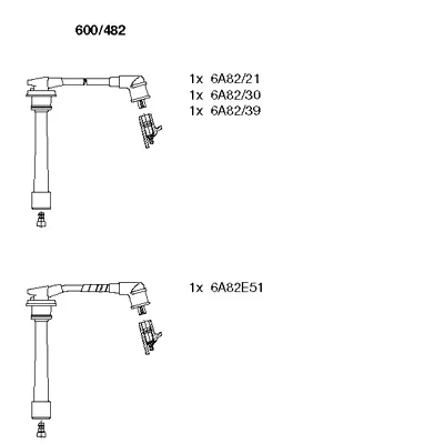 600/482 BREMI Комплект проводов зажигания (фото 1)