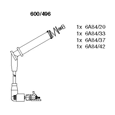 600/496 BREMI Комплект проводов зажигания (фото 1)