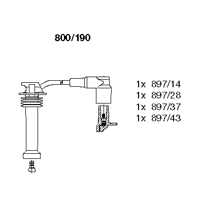 800/190 BREMI Комплект проводов зажигания (фото 1)