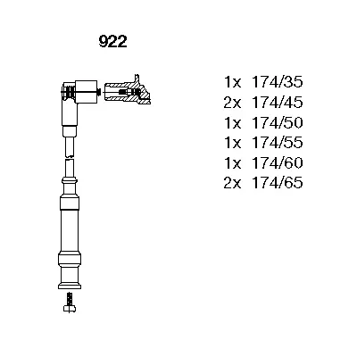 922 BREMI Комплект проводов зажигания (фото 1)